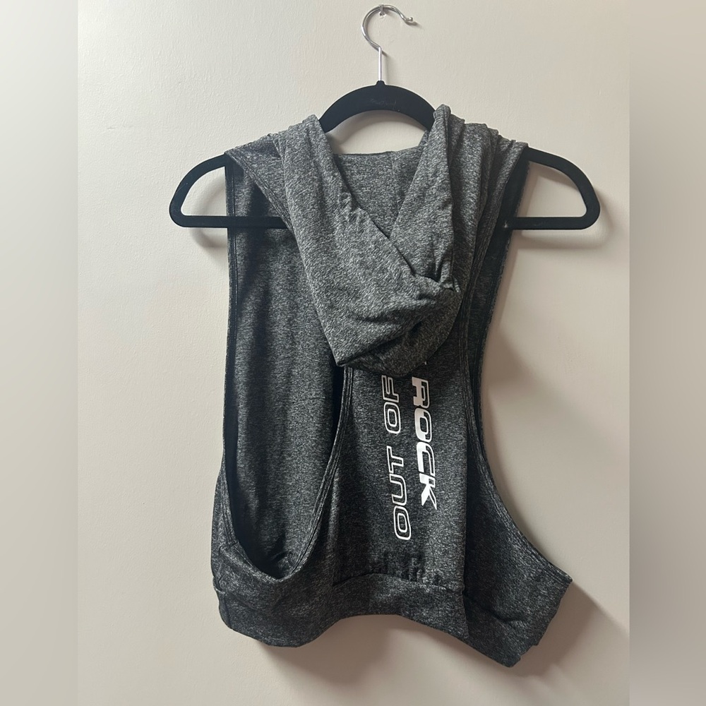 2 Pack Punk Grunge Hoodie Sleeveless Open Side 1 Gray & 1 Black Large - Picture 5 of 16